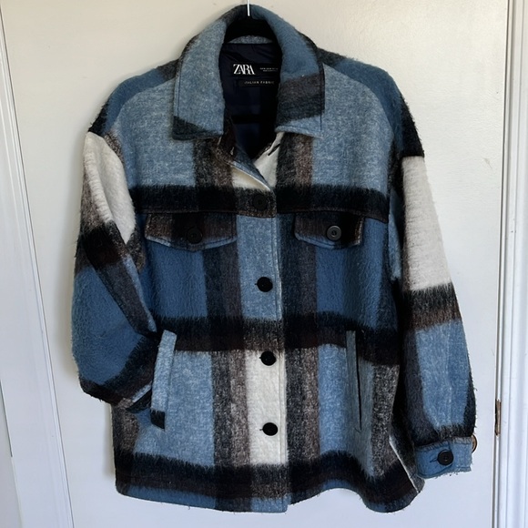 Zara Plaid Shacket - Picture 1 of 5